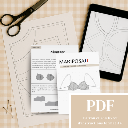 Patron PDF (A4) - Soutien-gorge MARIPOSA