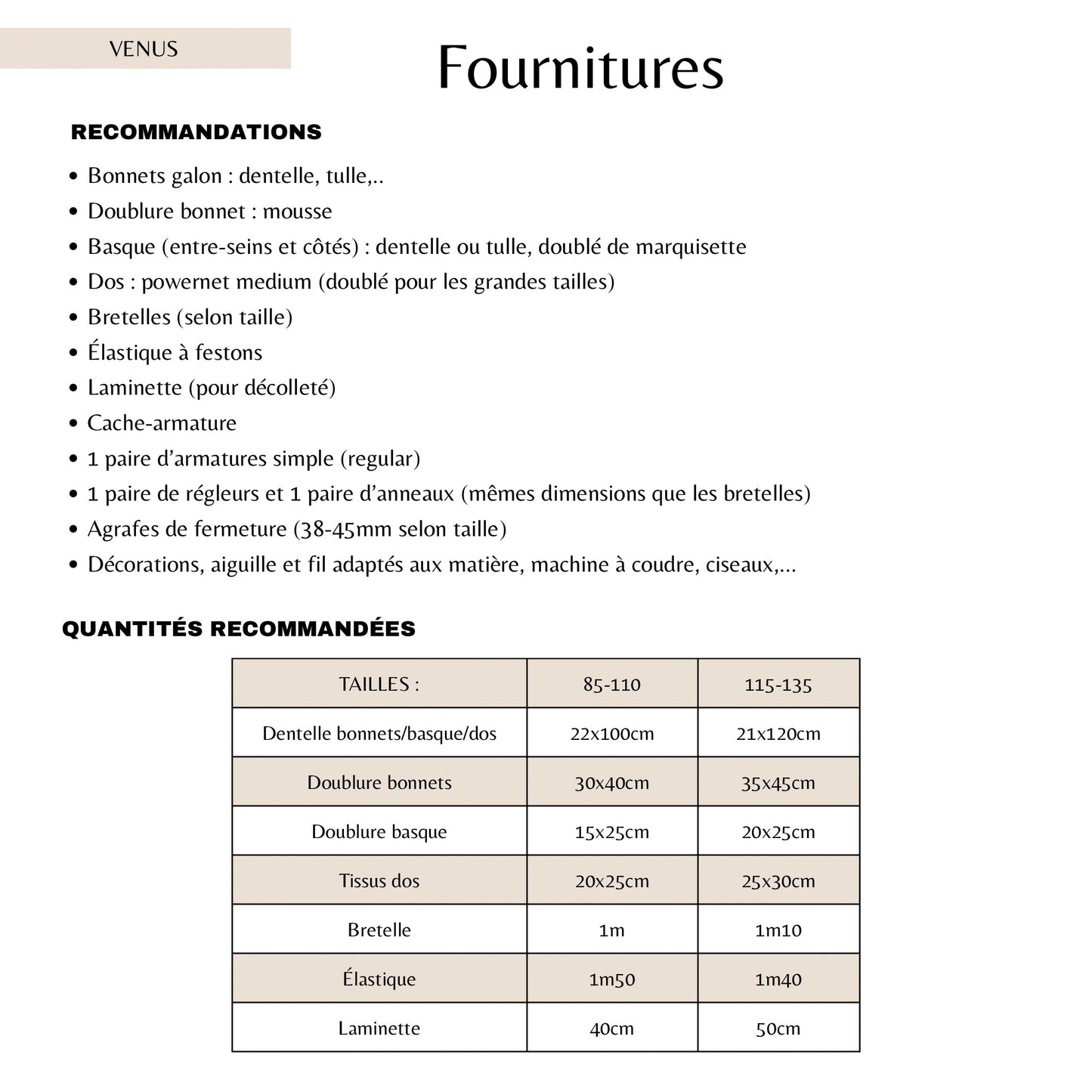 Patron PDF (A4) - Soutien-gorge VÉNUS