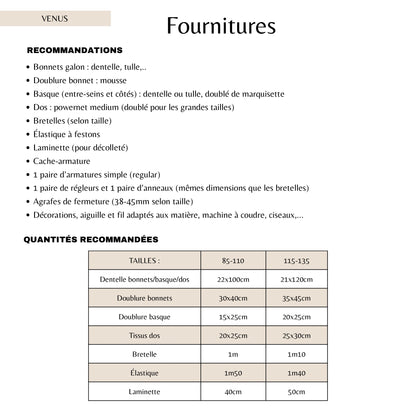 Patron PDF (A4) - Soutien-gorge VÉNUS