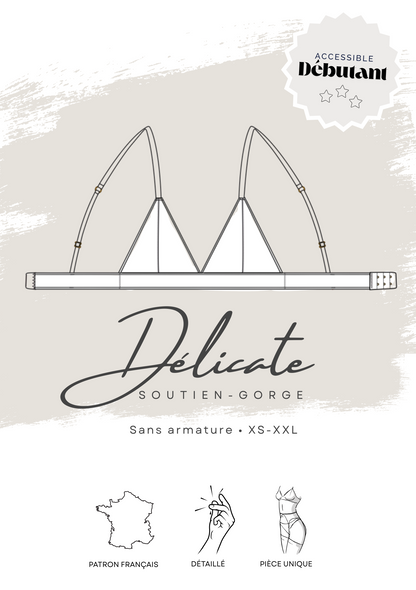 Patron PDF (A4) - Soutien-gorge triangle DÉLICATE