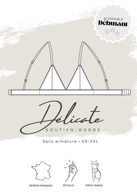 Patron PDF (A4) - Soutien-gorge triangle DÉLICATE
