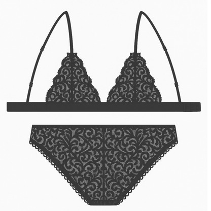 Coffret couture lingerie - Frisson triangle et tanga dentelle