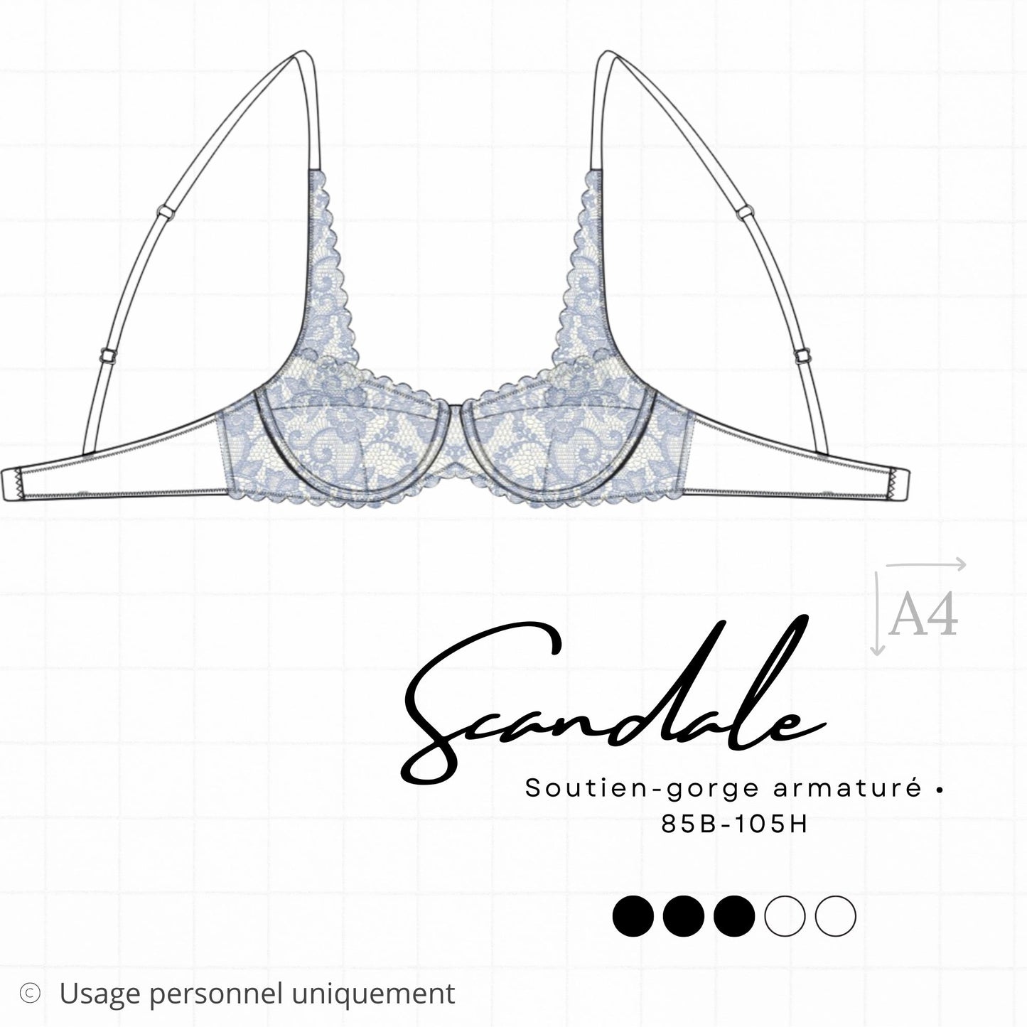 Patron PDF (A4) - Soutien-gorge SCANDALE
