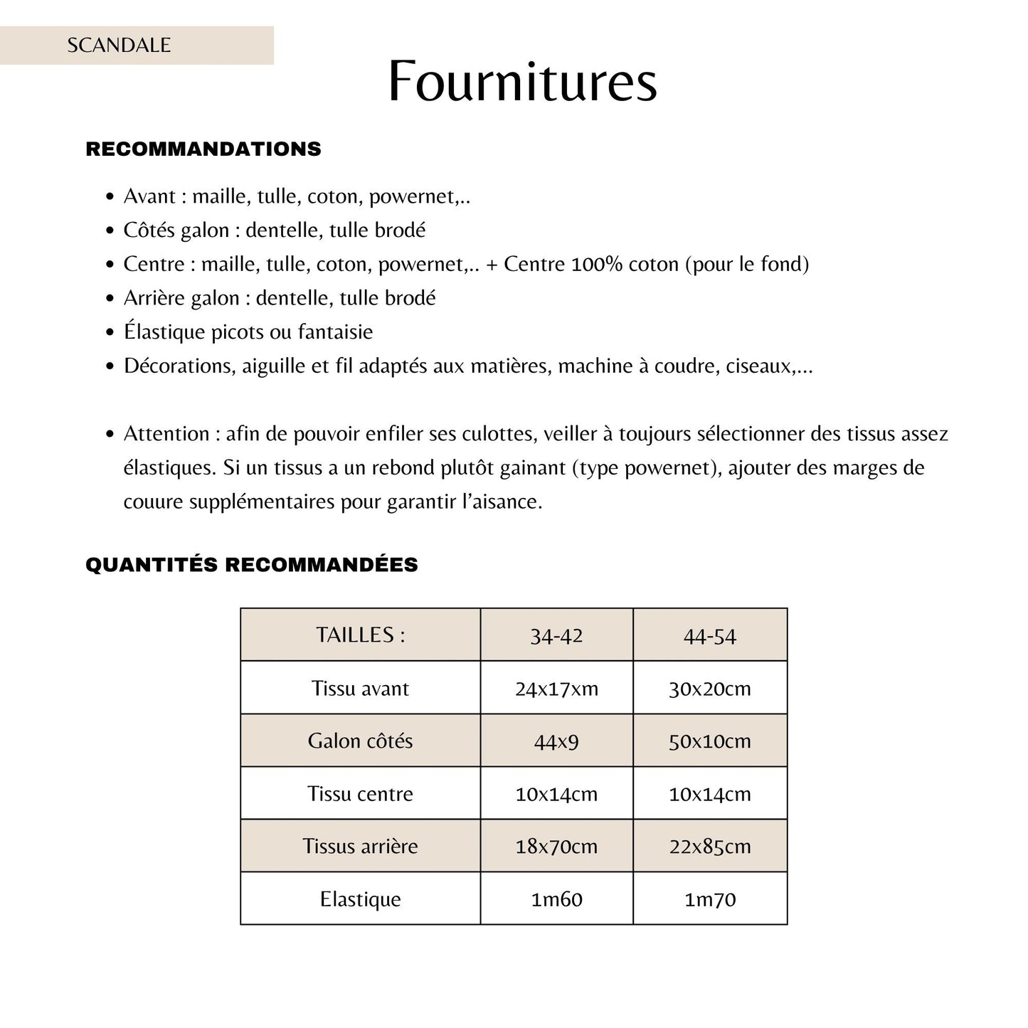 Patron PDF (A4) - Tanga SCANDALE