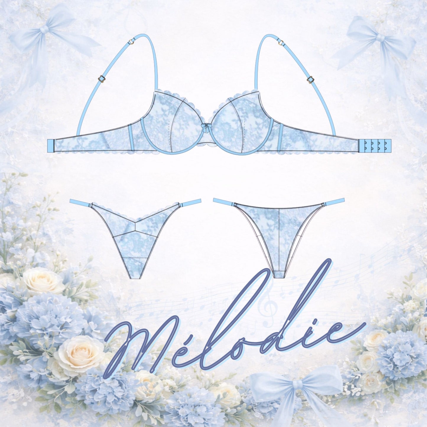 🎼Mélodie - Coffret couture de lingerie avec patrons inclus