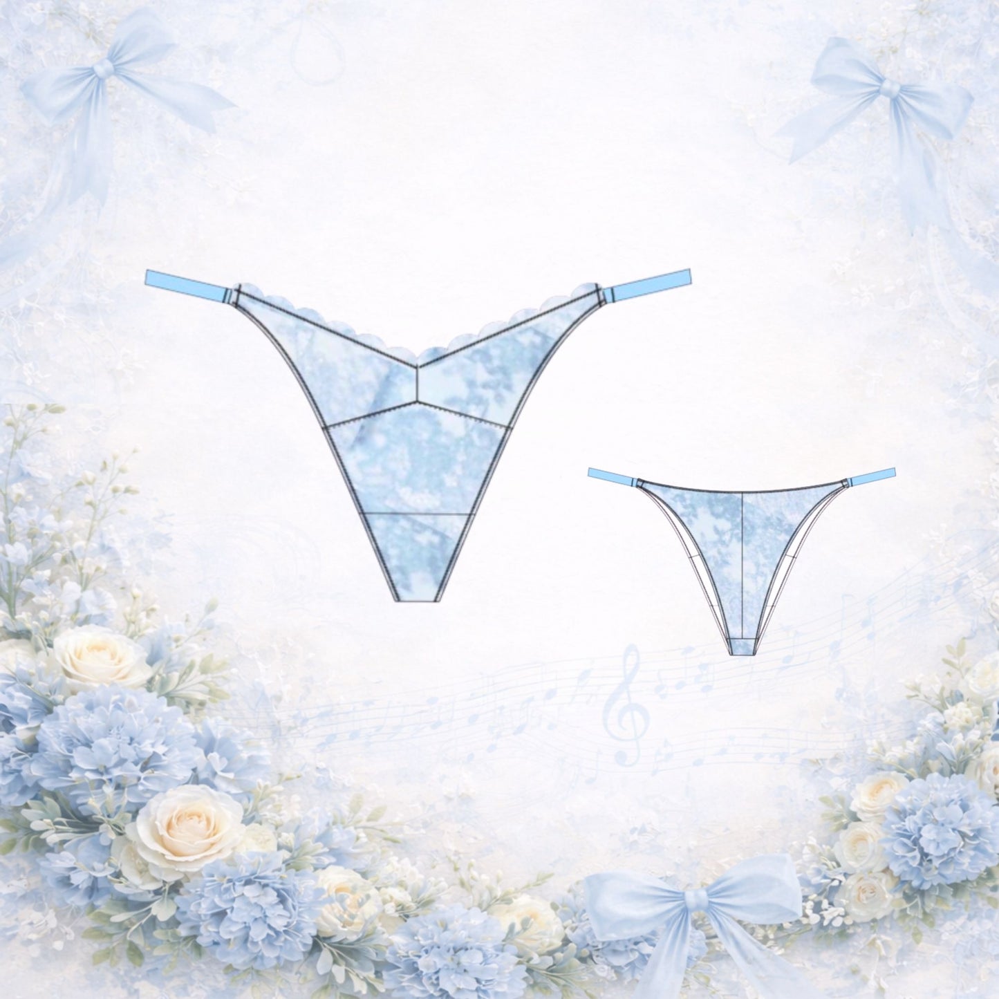 🎼Kit tanga Mélodie — patron inclus